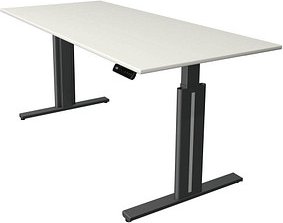 Thumbnail - Kerkmann Move 3 elegant elektrisch höhenverstellbarer Schreibtisch weiß rechteckig, T-Fuß-Gestell grau 180,0 x 80,0 cm