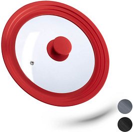 relaxdays Universal-Topfdeckel rot 27,5 cm