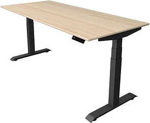 Thumbnail - Kerkmann Move 4 elektrisch höhenverstellbarer Schreibtisch ahorn rechteckig, T-Fuß-Gestell grau 180,0 x 80,0 cm
