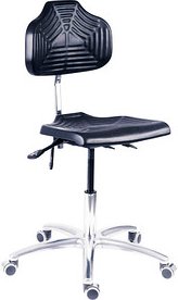 meychair Arbeitsdrehstuhl W4-TR-PU-ALU schwarz