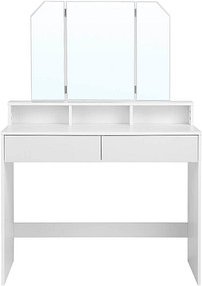 VASAGLE Schminktisch rechteckig Melamin, Spanplatte weiß 100,0 x 40,0 x 142,0 cm, 1 St.