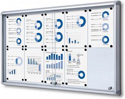 Showdown® Displays Schaukasten SL grau 10x DIN A4 116,0 x 5,9 x 67,5 cm, 1 St.