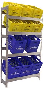 Simonrack Getränkekistenregal SIMONBOTTLE 4 8425437119545 silber 100,0 x 30,0 x 200,0 cm