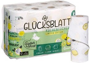 GLÜCKSBLATT Küchenrollen Lemonade 3-lagig, 8 Rollen