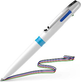 Thumbnail - Schneider 4-Farben-Kugelschreiber Take 4 weiß, Schreibfarbe: schwarz, rot, blau, grün, 1 St.