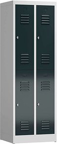 Thumbnail - ClassiX Spind anthrazit, lichtgrau X-520228, 4 Schließfächer 59,0 x 50,0 x 180,0 cm