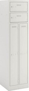 BISLEY Spind lichtgrau PLF4545D4, 4 Schließfächer 45,0 x 45,0 x 180,0 cm