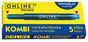 ONLINE® Tintenpatronen für Füller 17202 königsblau, 5 St.