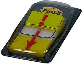 50 + 1 GRATIS: Post-it® Index Haftmarker gelb "Ausrufezeichen" 50 Streifen + GRATIS 1 Streifen