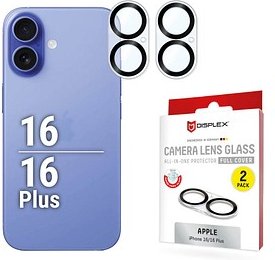 DISPLEX® Camera Lens Glass Kamera-Schutzgläser für Apple iPhone 16, iPhone 16 Plus, 2 St.