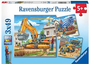 Ravensburger Große Baufahrzeuge Puzzle, 3 x 49 Teile