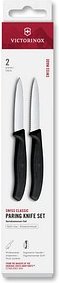 VICTORINOX Küchenmesser Swiss Classic silber, schwarz, Klinge: 8,0 cm, 2 St.