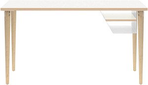 BISLEY Poise Schreibtisch verkehrsweiß rechteckig, 4-Fuß-Gestell eiche 140,0 x 60,0 cm