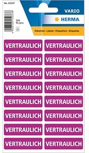Thumbnail - HERMA Hinweisetiketten 15037 Vertraulich, lila 40,0 x 12,5 mm, 5x 320 Etiketten