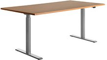 Topstar E-Table elektrisch höhenverstellbarer Schreibtisch buche rechteckig, T-Fuß-Gestell grau 180,0 x 80,0 cm