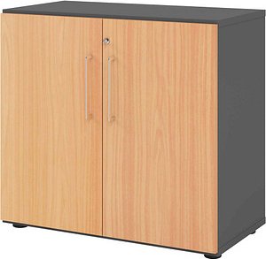 HAMMERBACHER Aktenschrank 928T2, V928T2/G/6/BS grafit, buche 1 Fachboden 80,0 x 42,0 x 74,8 cm