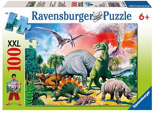 Thumbnail - Ravensburger XXL Unter Dinosauriern Puzzle, 100 Teile