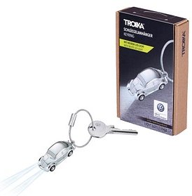TROIKA® Schlüsselanhänger LIGHT BEETLE 1964 silber