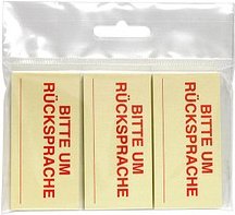 Thumbnail - inFO Haftmarker gelb "BITTE UM RÜCKSPRACHE" 3x 50 Streifen