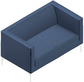 Thumbnail - Quadrifoglio 2-Sitzer Sofa Arte blau weiß Stoff, 1 St.