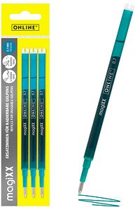 ONLINE® magiXX Gelschreiberminen türkis 0,7 mm 3 St.