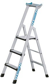 Thumbnail - ZARGES Stehleiter einseitig Comfortstep S silber 3 Stufen, H: 152,0 cm