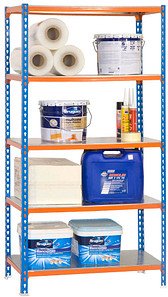 Thumbnail - Simonrack Schwerlastregal SIMONCLICK MEGAPLUS 8425437076978 blau, orange, silber 120,0 x 50,0 x 200,0 cm