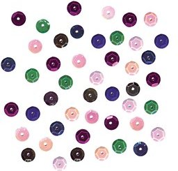 Rayher Streu-Pailletten mehrfarbig gewölbt Mix irisierend Ø 6,0 mm, 6 Beutel