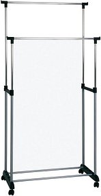 HAKU Möbel Rollgarderobe 44535 schwarz Metall 80,0 x 96,0-165,0 cm