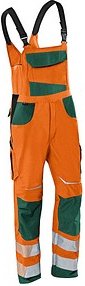 Thumbnail - KÜBLER® unisex Warnschutz-Latzhose REFLECTIQ orange, moosgrün Größe 106