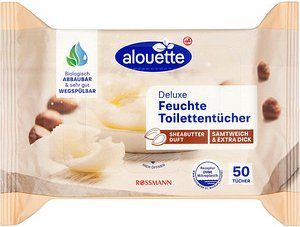 alouette Feuchtes Toilettenpapier Deluxe 1-lagig, 50 Tücher