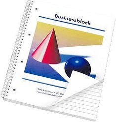 Collegeblöcke Kugel und Kegel liniert DIN A4 Innenrand, 5 Blöcke