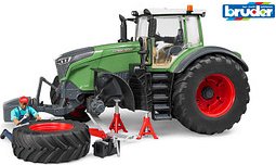 bruder Fendt 1050 Vario Traktor mit Mechaniker und Werkstattausstattung 4041 Spielzeugauto