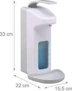 Thumbnail - relaxdays Desinfektionsspender 10029930_0 weiß Kunststoff 1,0 l