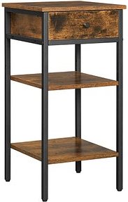 VASAGLE Beistelltisch quadratisch Spanplatte vintagebraun, schwarz 35,0 x 35,0 x 70,0 cm, 1 St.