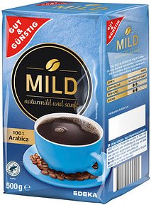GUT&GÜNSTIG Mild Kaffee, gemahlen, Arabicabohnen mild, 500,0 g
