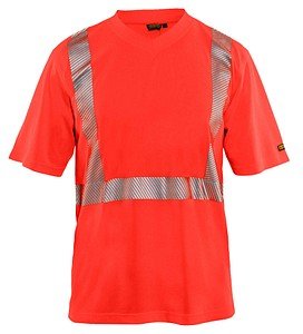 Thumbnail - BLAKLÄDER® unisex Warnschutz Shirt 3386 hellrot Größe M