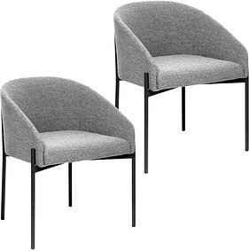 Sessel meet by Paperflow MILO, gepolstert, B 470 x T 450 x H 450 mm, Stoff und Stahl, grau/mattschwarz