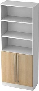 Thumbnail - HAMMERBACHER Regalschrank 7700 RE, V7700/W/E/RE weiß, eiche 80,0 x 42,0 x 200,4 cm