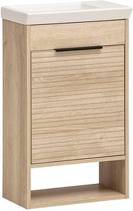 Thumbnail - MÖBELPARTNER Waschbecken mit Unterschrank Mads 159075 weiß-eiche 45,5 x 27,0 x 5,0 cm