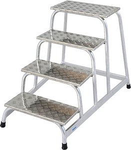 Thumbnail - KRAUSE Montagetritt STABILO  silber 4 Stufen, H: 81,0 cm