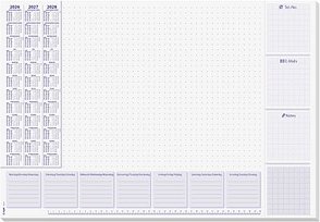 SIGEL Schreibtischunterlage Lilac 2026/2027/2028 weiß/lila Papier 59,5 x 41,0 cm, 30 Blatt