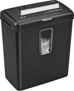Fellowes Powershred P-42C Aktenvernichter mit Partikelschnitt P-4, 4 x 34 mm, bis 8 Blatt, schwarz