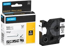 DYMO Schriftband RHINO 18443, 9 mm schwarz auf weiß, 1 St.