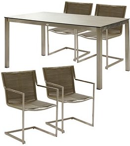 Garden Pleasure Sitzgruppe SIENNA, grau Kunststoff, Metall, 5-teilig