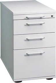 Thumbnail - HAMMERBACHER Prokura Standcontainer lichtgrau 4 Auszüge Kunststoff-Stangengriff silber 42,8 x 80,0 x 72,0 - 76,0 cm