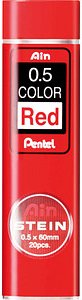 Pentel Ain STEIN C275-RD Feinminen-Bleistiftminen rot 0,5 mm, 20 St.