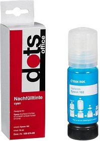 Thumbnail - dots cyan Tintenflasche kompatibel zu EPSON 102/T03R24