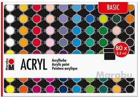 80 Marabu BASIC Acrylfarben farbsortiert 80 x 3,5 ml