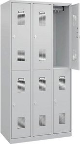 Thumbnail - CP Spind Basic Plus lichtgrau 088355-30 S10002, 6 Schließfächer 90,0 x 50,0 x 185,0 cm